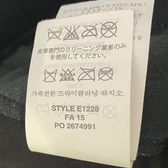 J Crew Pixie Pant Leggings Leather Tuxedo Stripe sz 6 Black Exposed Back Zipper - Picture 11 of 12